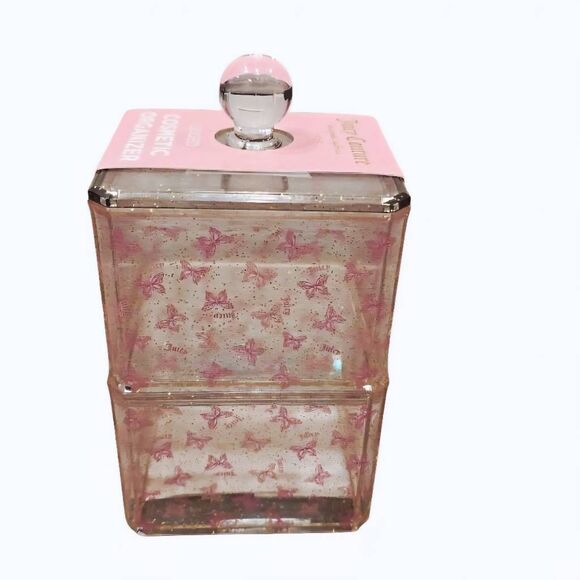 Juicy Couture Home Butterflies Juicy Logo Lidded Cosmetic Organizer 3-PC Set - Picture 2 of 12